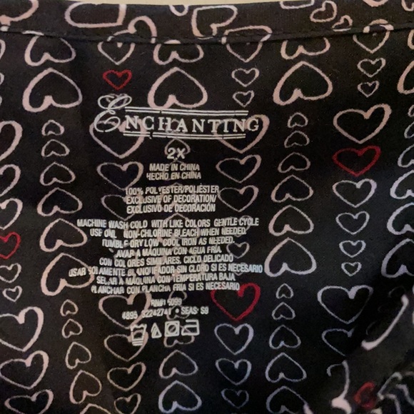 2-PIECE SET🦋 NEW Enchanting Brown & Red Cami & Shorts HEARTS Sleep SET, Sz 2x - Picture 3 of 6